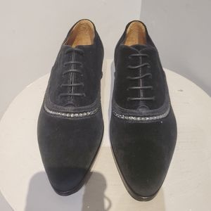 Lanvin velvet tie shoe with crystal 38 1/2
